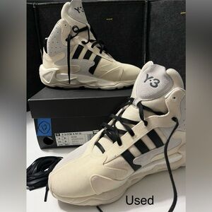 Y-3 White and Black High-Top Sneakers